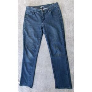 Ann Taylor LOFT Curvy Straight Leg Blue Denim Jeans Womens Size 27 4P